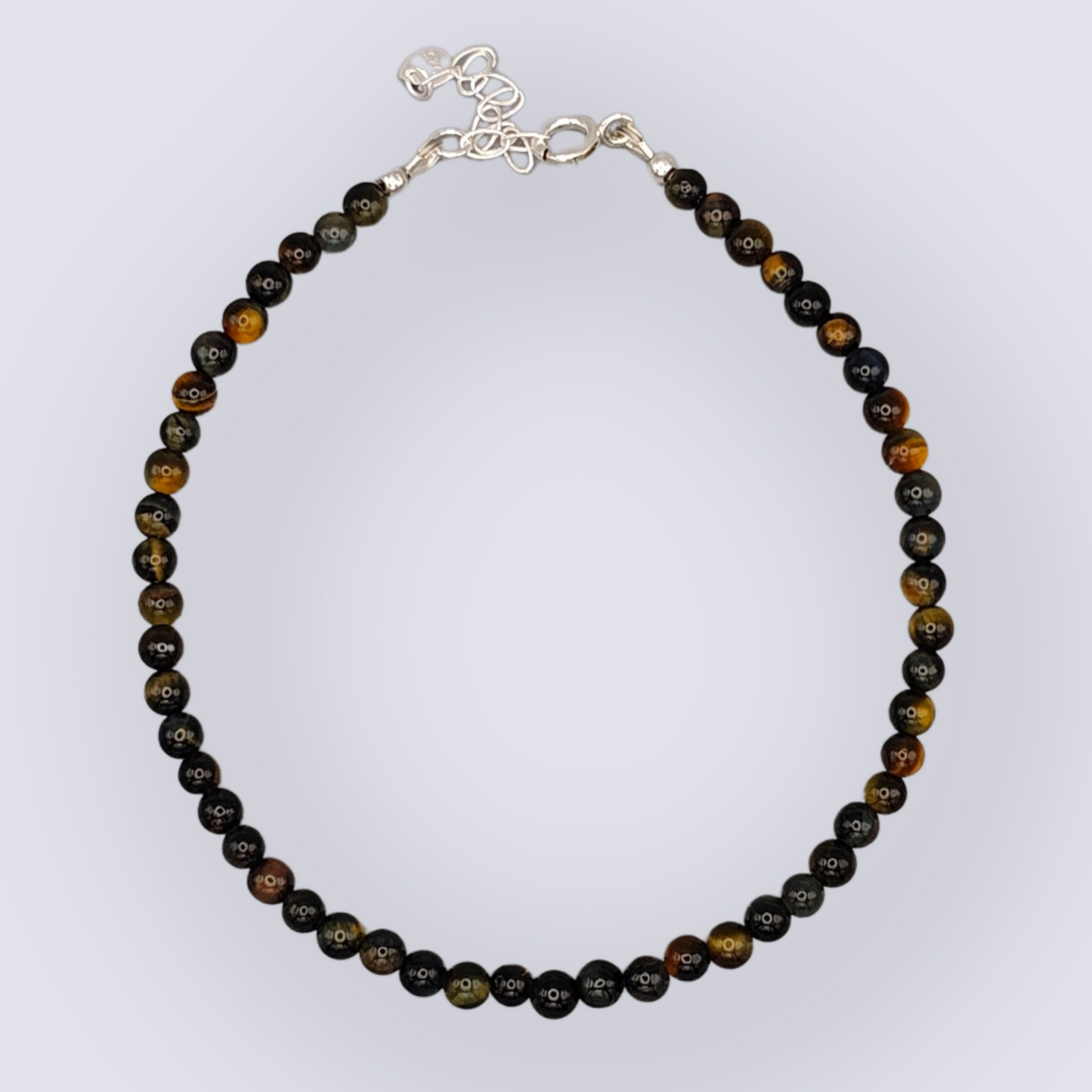 Yellow & Blue Tigers Eye Gemstone Anklet