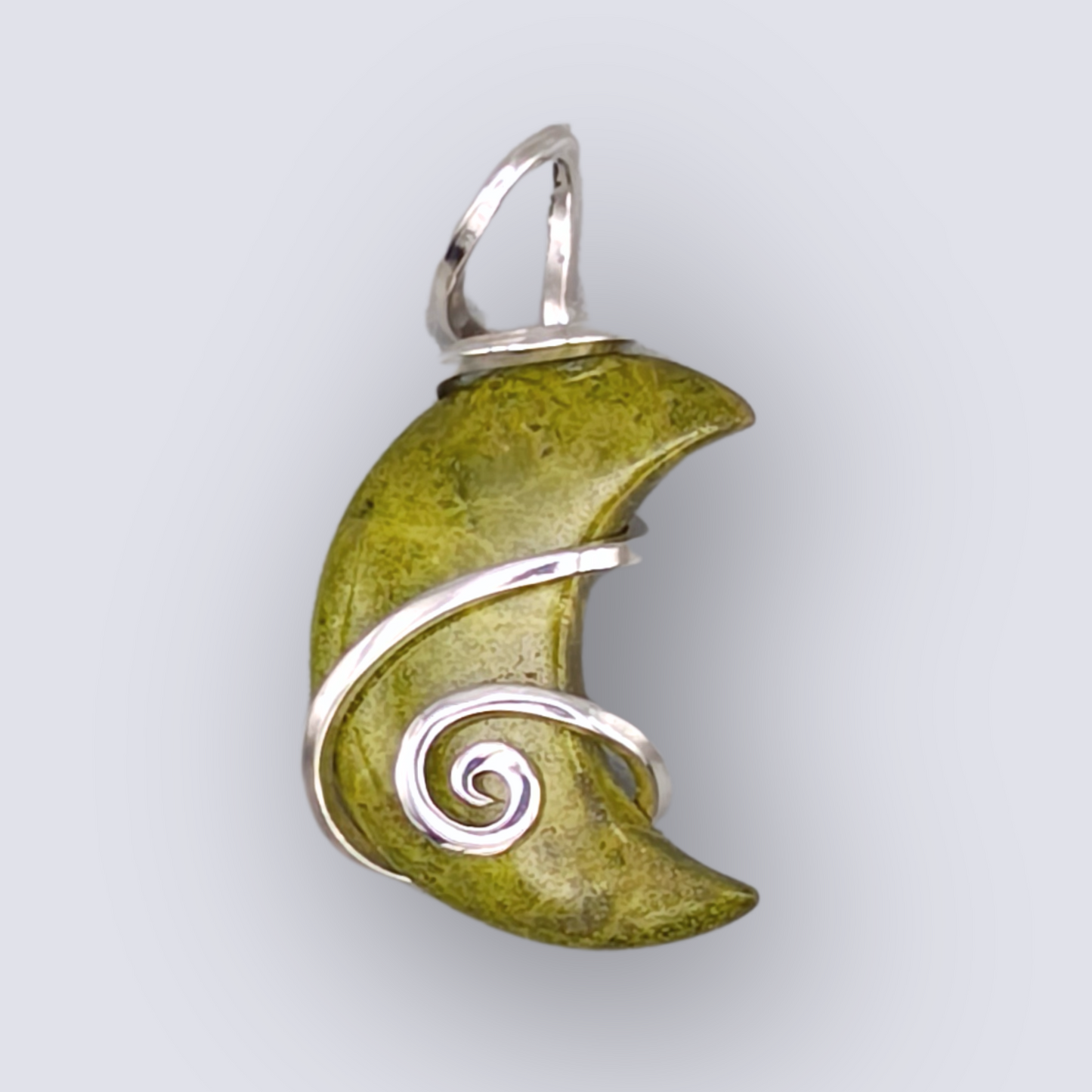 Unakite Moon Pendant