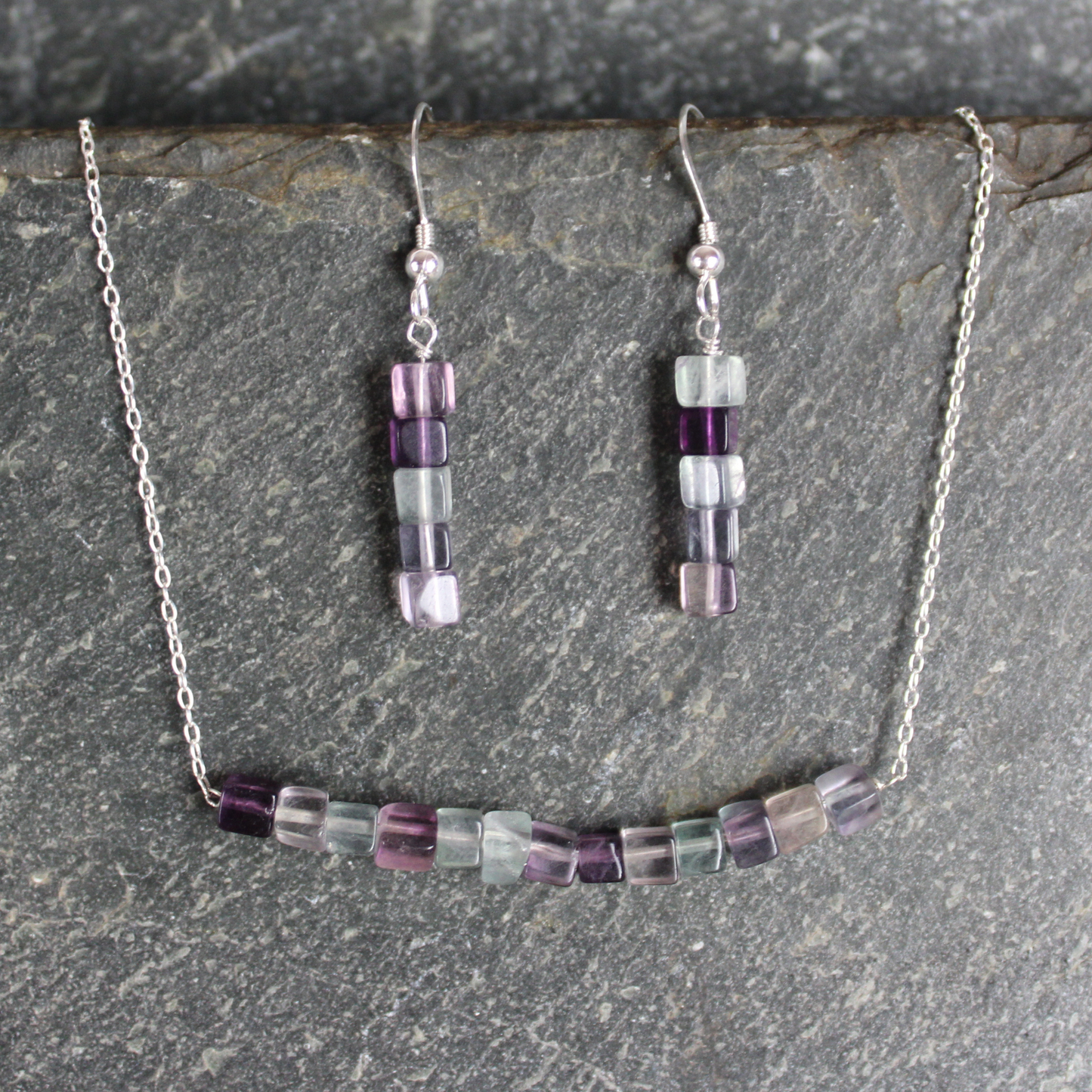 Rainbow Fluorite Bar Set