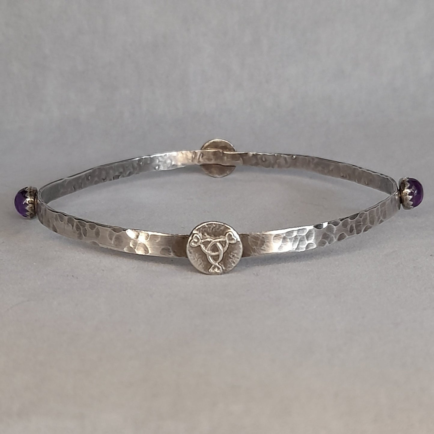 Celtic Amethyst Sterling Silver Bangle - Arborvitae Designs