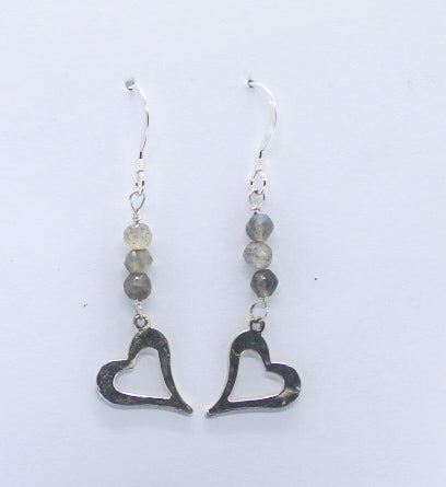 Labradorite heart earrings