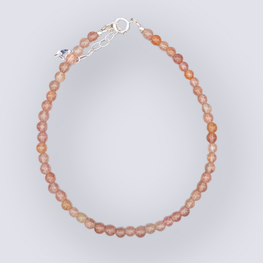 Strawberry Quartz Gemstone Anklet