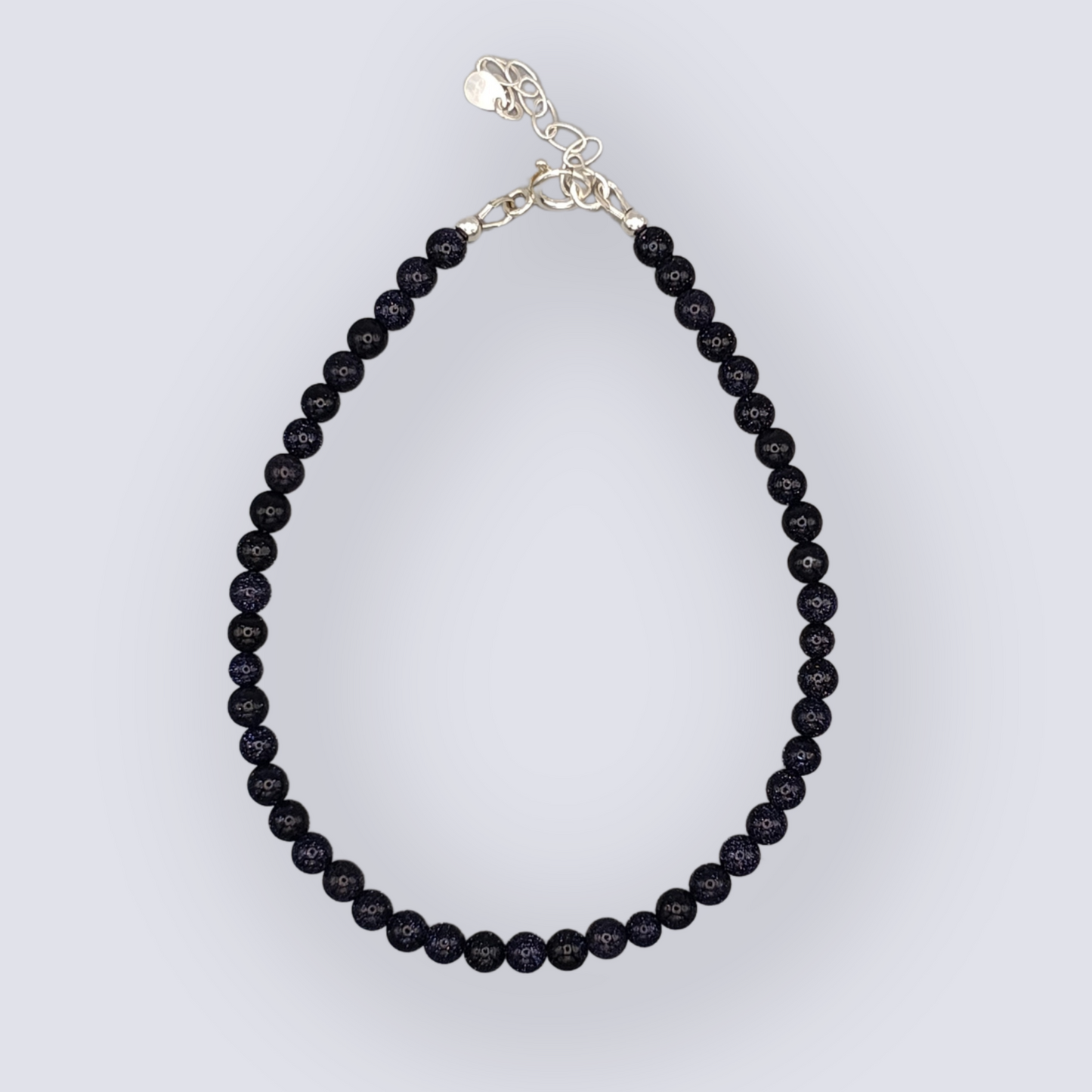 Blue Goldstone Beaded Gemstone Anklet