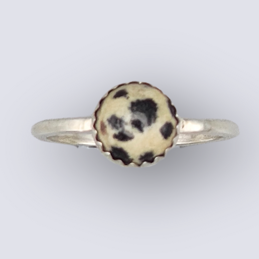 Custom Sterling Silver and Gemstone Stacker Ring - Multiple Gemstone Options