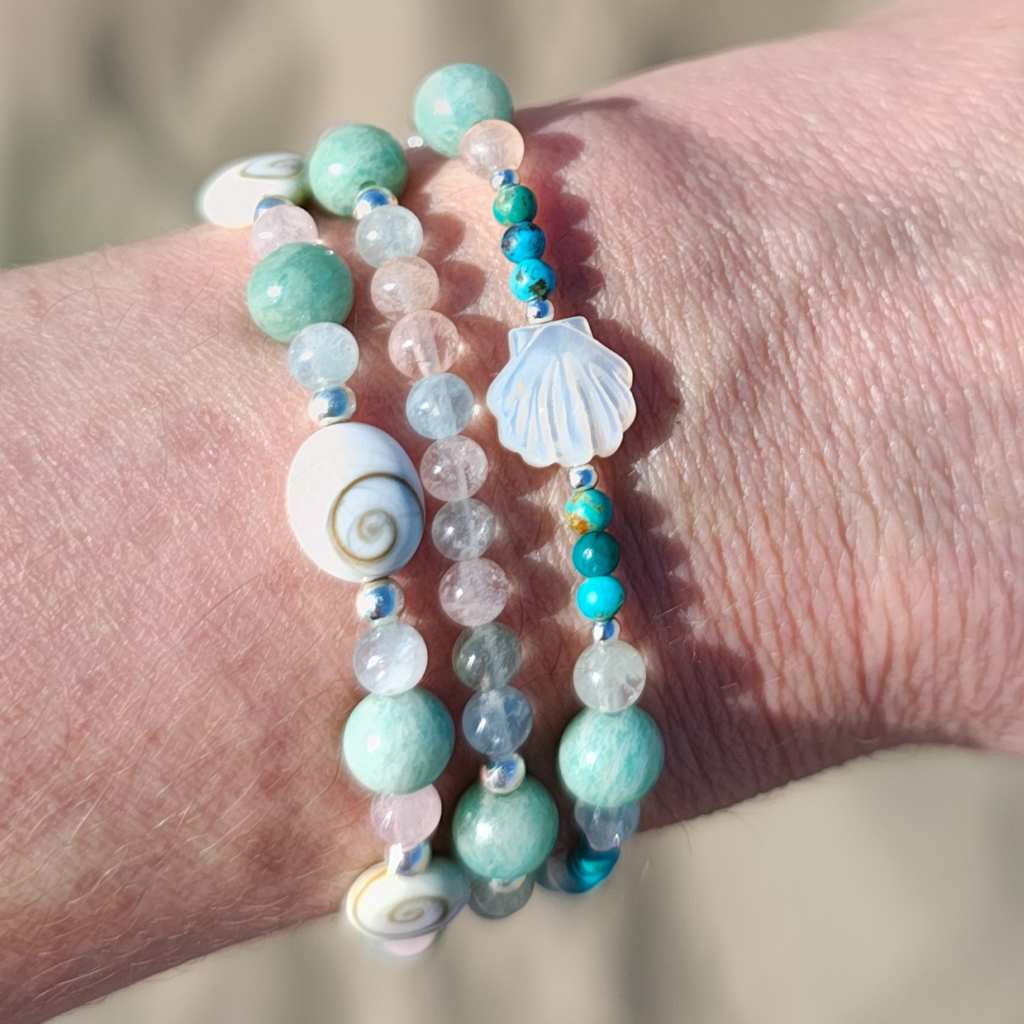 Tide Song – Ocean Gemstone & Mother of Pearl Bracelet