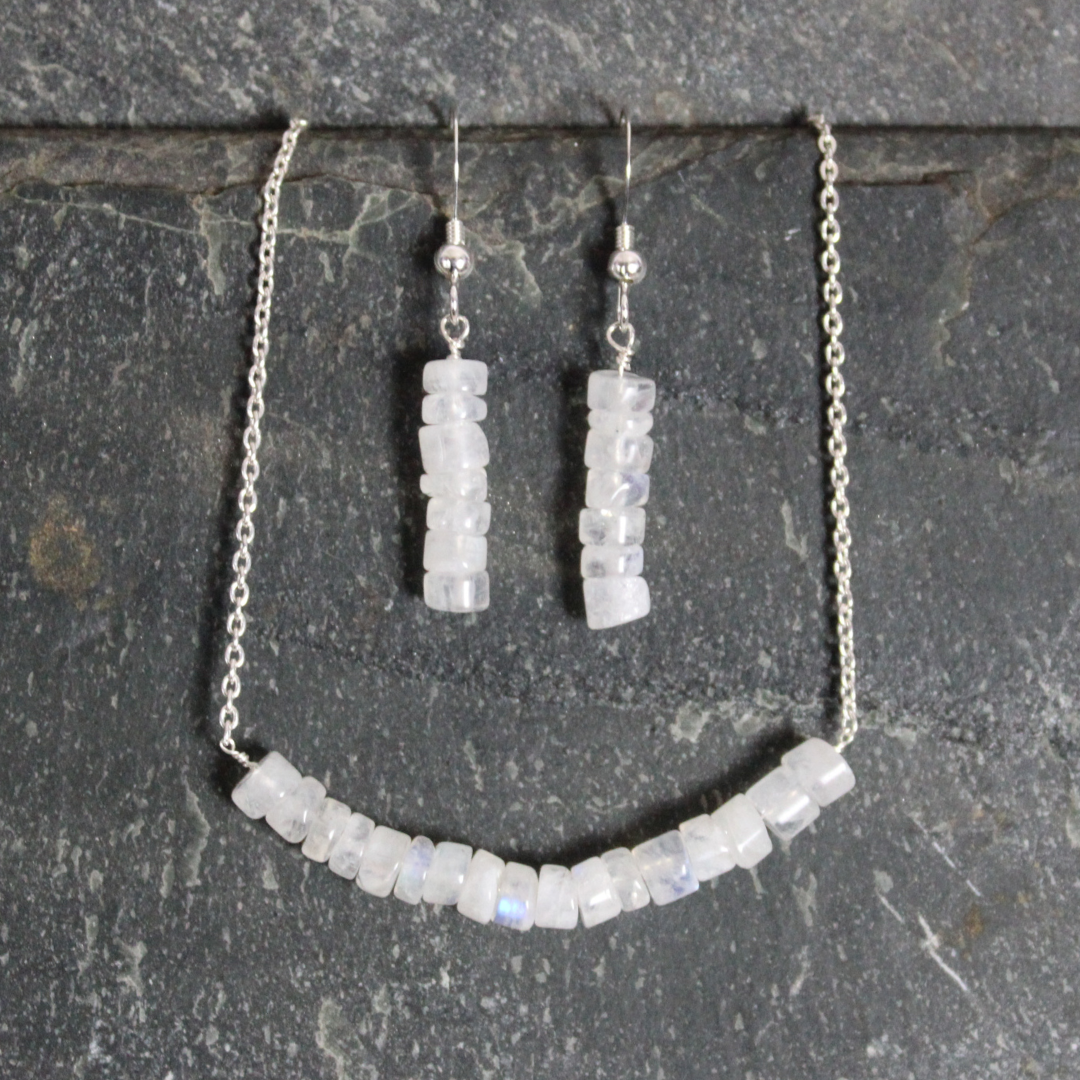 Rainbow Moonstone Bar Set