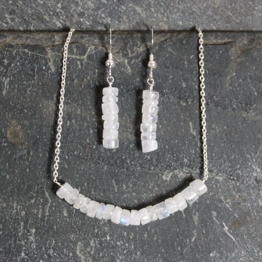 Rainbow Moonstone Bar Set