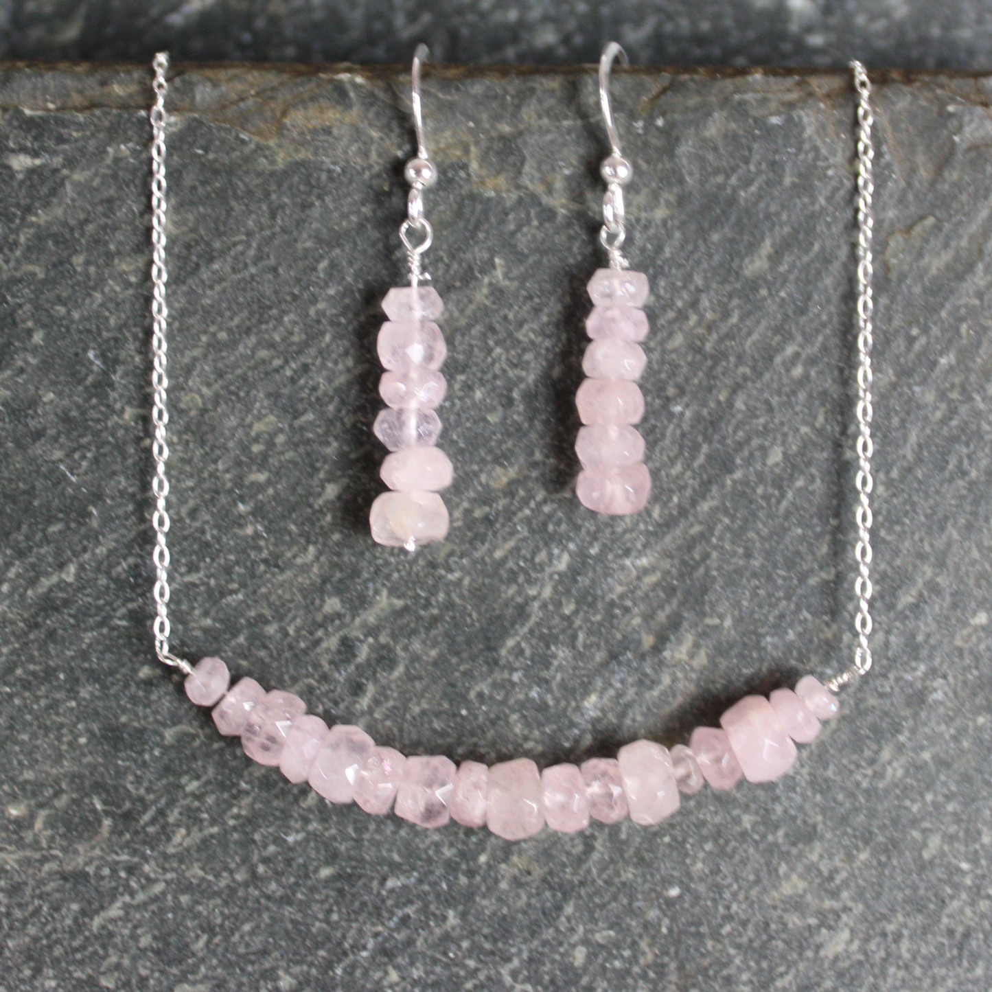 Morganite Bar Set