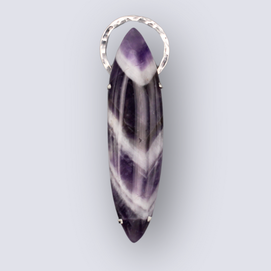 Chevron Amethyst Marquise Pendant