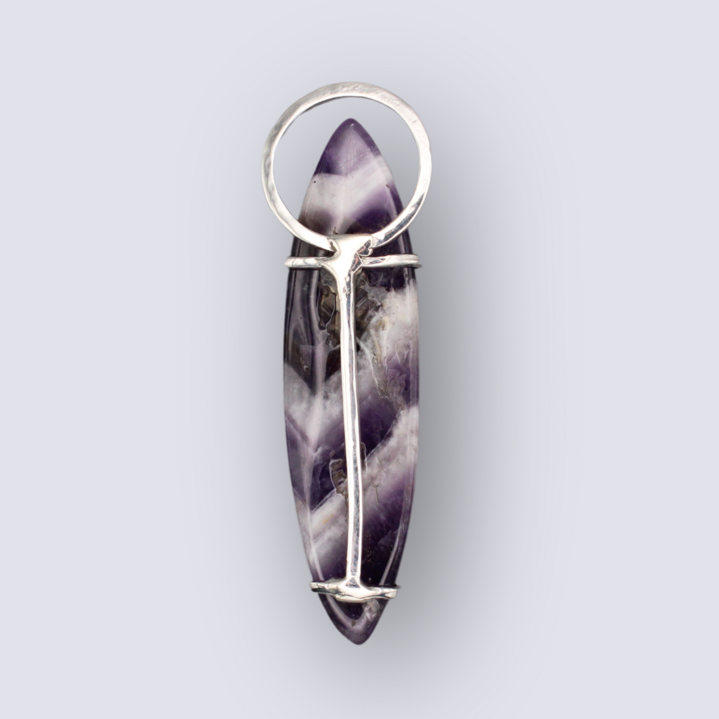 Chevron Amethyst Marquise Pendant