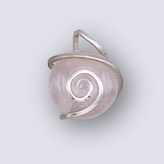 Rose Quartz Coin Pendant