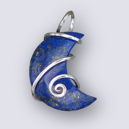 Lapis Lazuli Moon Pendant
