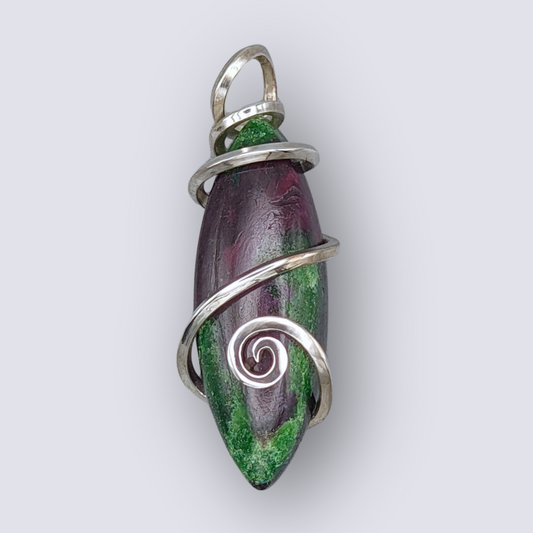 Ruby Zoisite Marquise Pendant