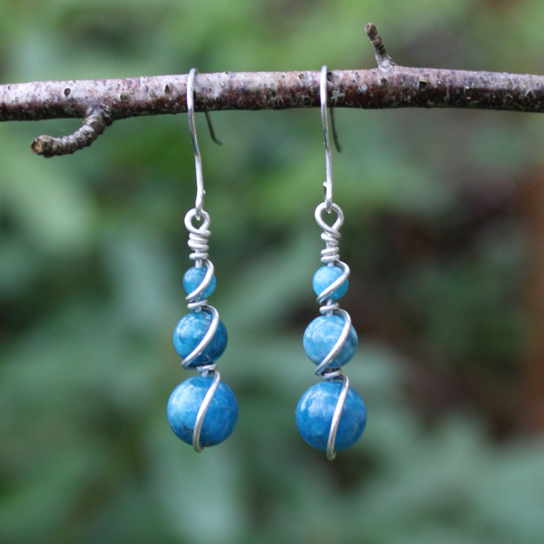 Apatite Wrap Earrings - Arborvitae Designs