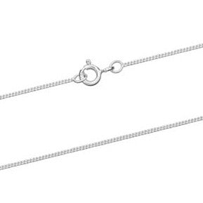 18" Sterling Silver Diamond Cut Curb Chain - Arborvitae Designs