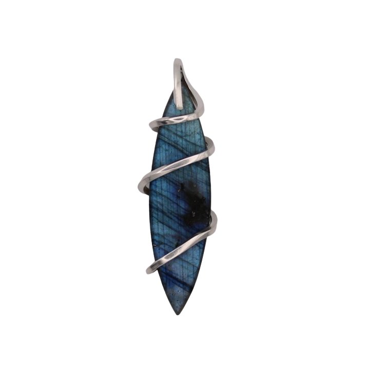 Blue Labradorite Marquise Pendant - Arborvitae Designs