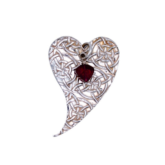 Celtic Garnet Heart Pendant - Arborvitae Designs