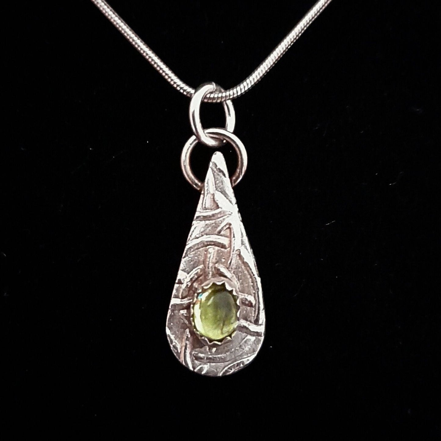 Celtic Peridot Drop Pendant Small - Arborvitae Designs