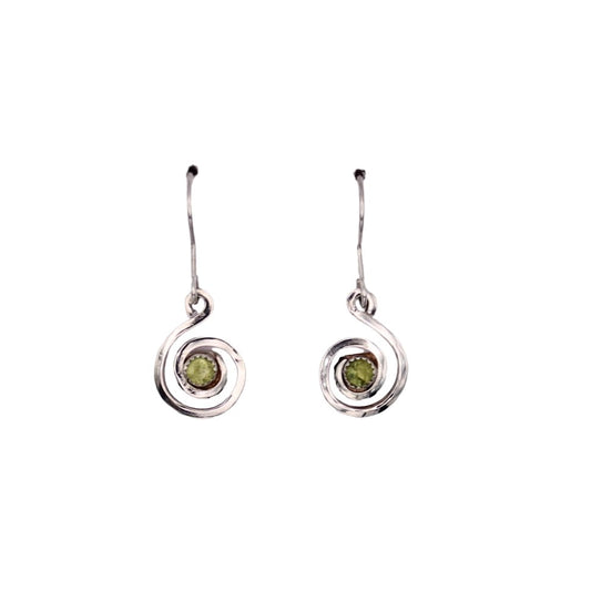 Celtic Spiral Gemstone Earrings - Arborvitae Designs