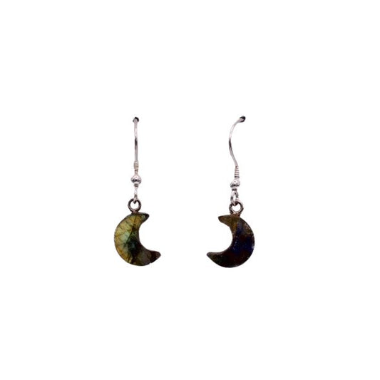 Labradorite Moon Drop Earrings - Arborvitae Designs