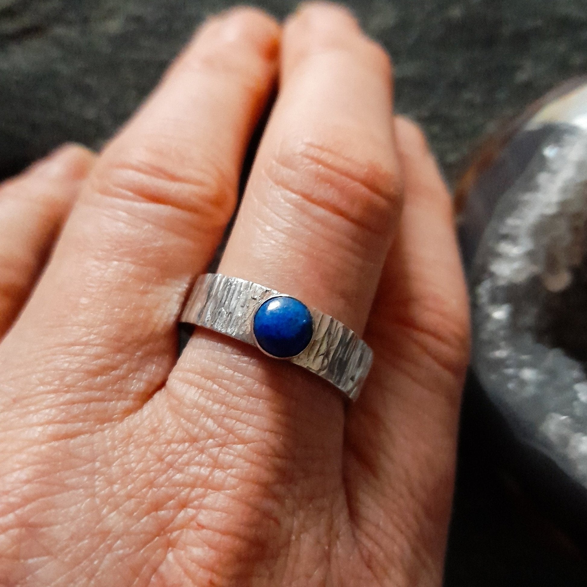 Lapis Lazuli Sterling Silver Ring - Size T - Arborvitae Designs