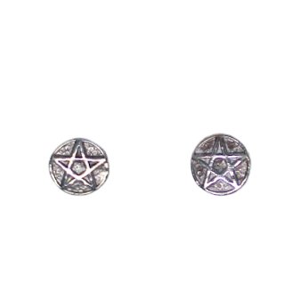 Pentagram Sterling Silver Stud Earrings - Arborvitae Designs