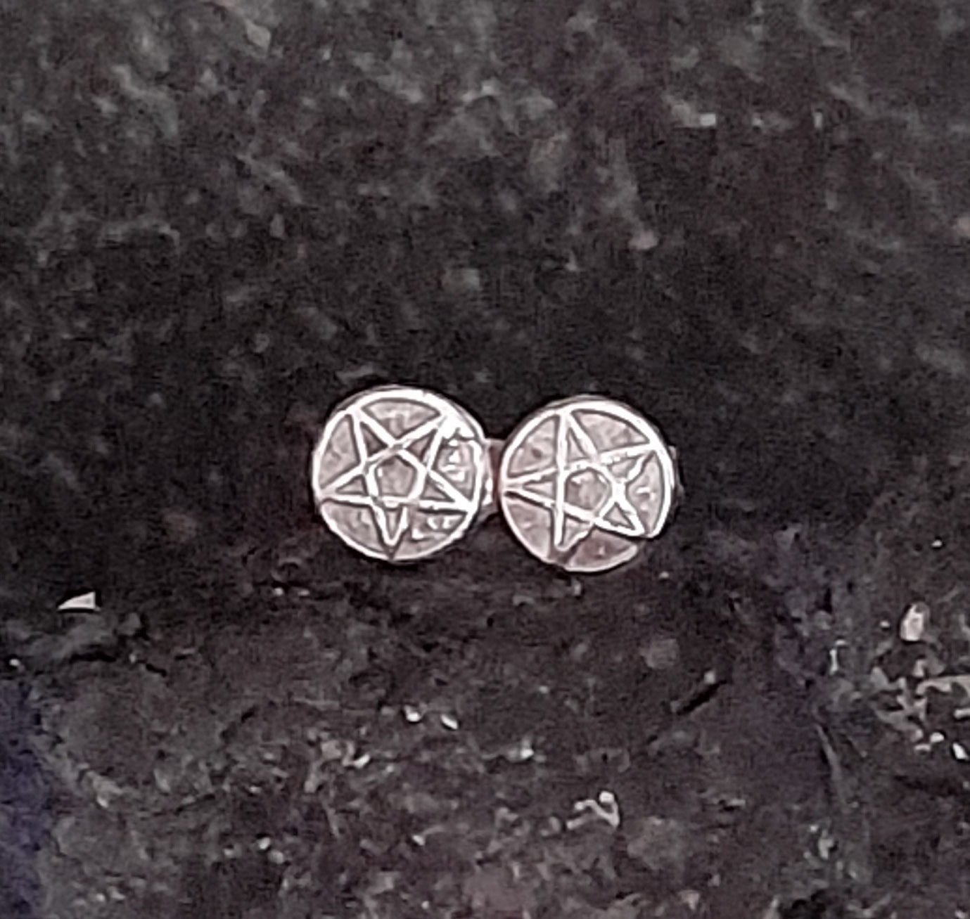 Pentagram Sterling Silver Stud Earrings - Arborvitae Designs