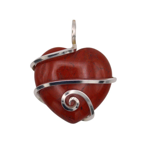 Reversible Red Jasper Heart Pendant - Arborvitae Designs