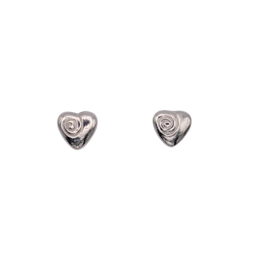 Silver Heart Stud Earrings - Arborvitae Designs