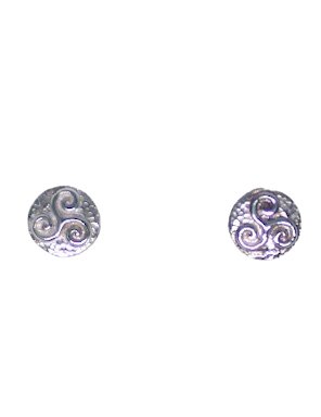 Triskele Sterling Silver Stud Earrings - Arborvitae Designs